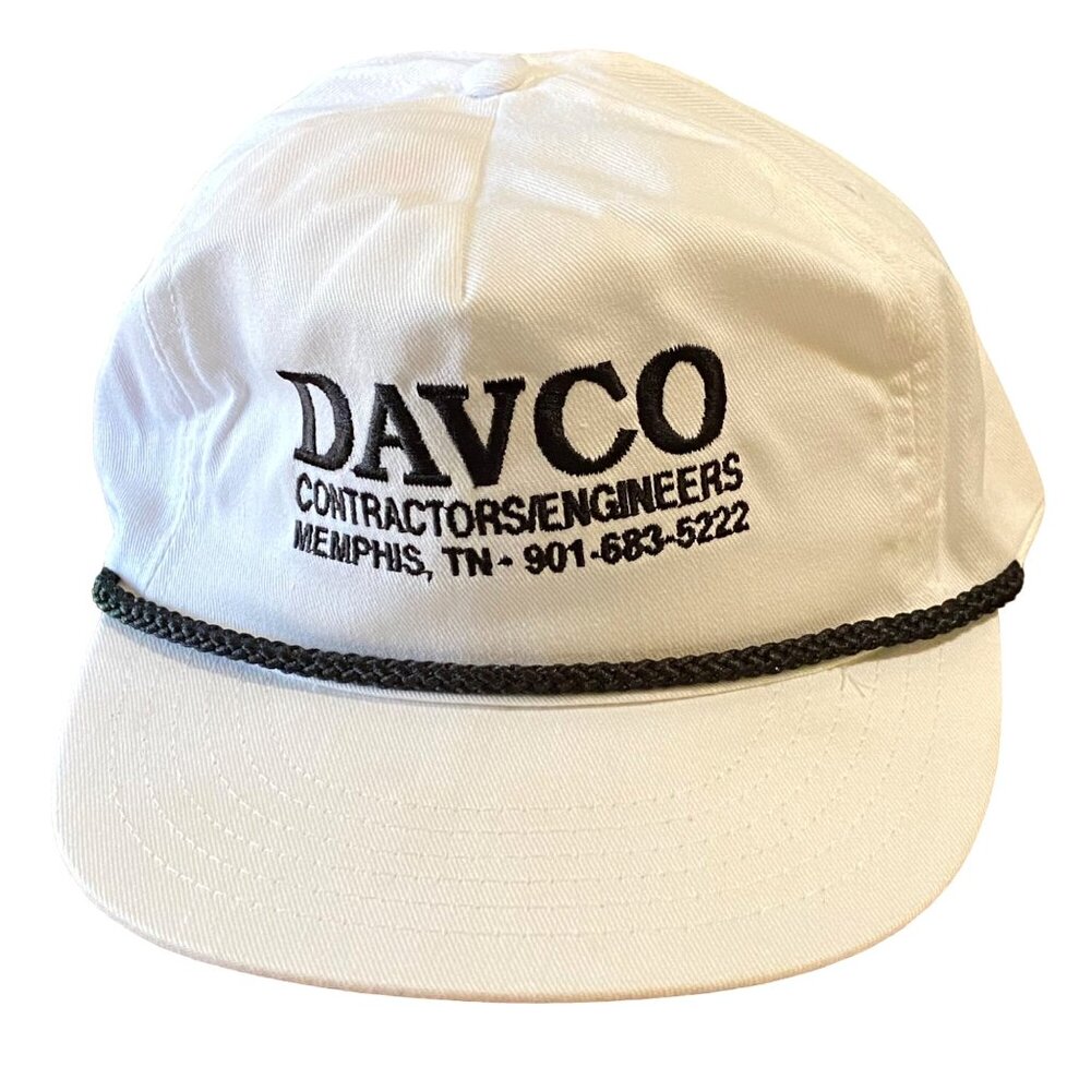 DAVCO Contractors Engineers Corded Adjustable Strap Hat Industrial Advertising‎